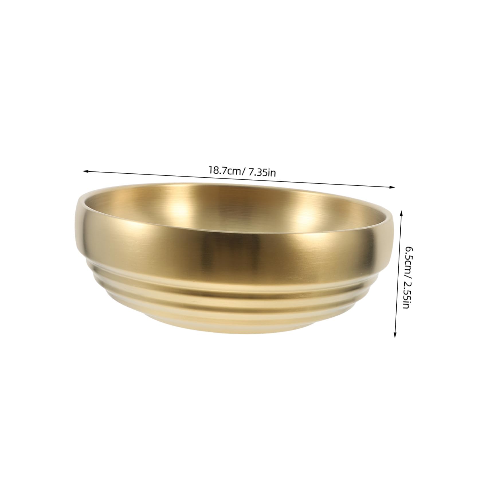 Cabilock Versatile Stainless Steel Food Bowl Double Layered Anti-scald Bowl for Soup Noodles Salad Korean