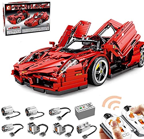 n.g. Home Decor Technic Sportwagen für Ferrari Enzo Bausatz mit Fernbedienung und 5 Motoren 2600 Blöcke - Kompatibel mit…