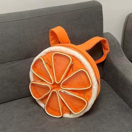 Orange ita bag Citrus Backpack with 7 Compartments, 14 inch Diameter, Clear Display Sections for Collectibles3