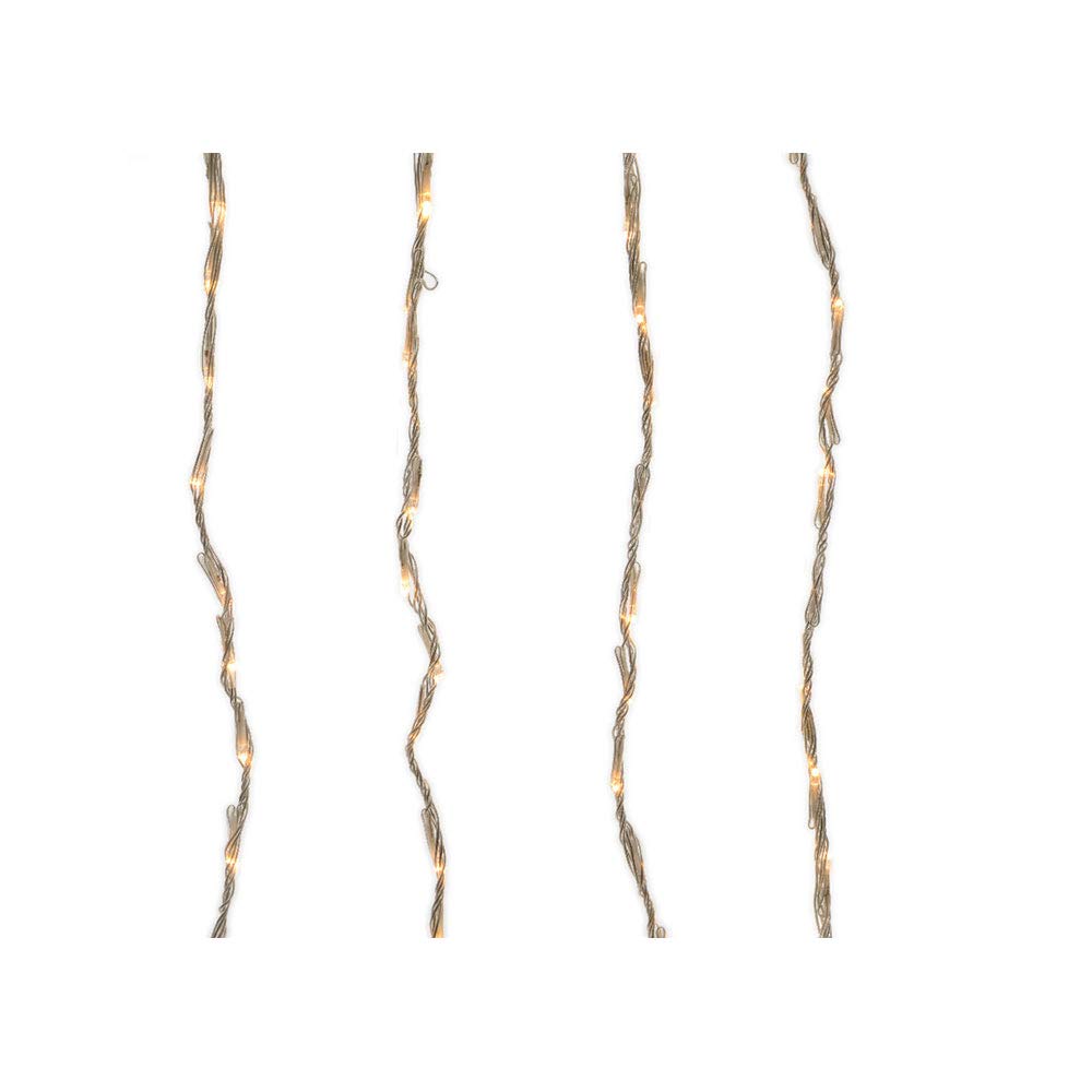 Rideau à LED pour balcon extérieur décoration blanc chaud 2x1m