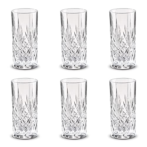 Peill+Putzler Germany 6er Set Longdrinkgläser, 330 ml Volumen, Schwerer Boden, Kristallgläser mit einem schlichten Design, Longdrinkgläser für Wasser, Saft & Cocktail, Trinkgläser