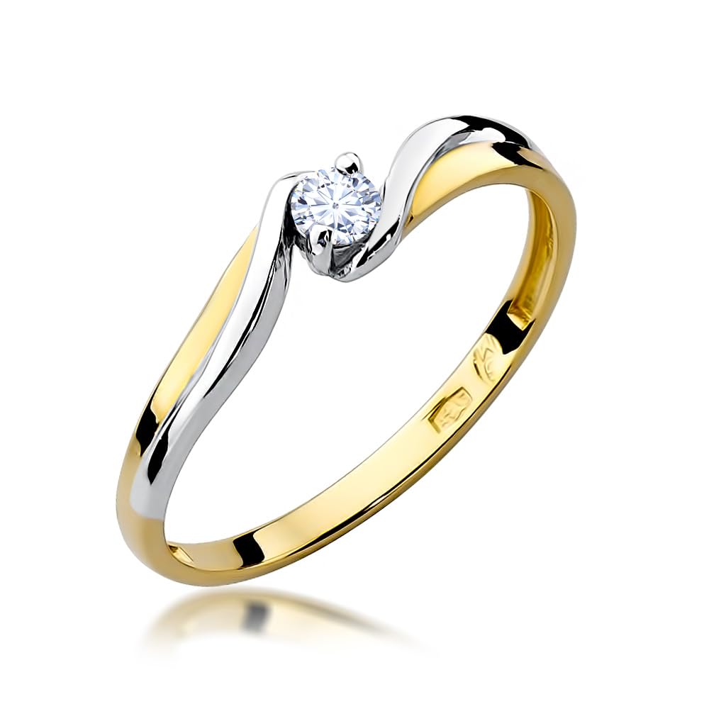 MARKO Bicolor Goldring 333 mit Zirkonia, Wellenform, Damenring