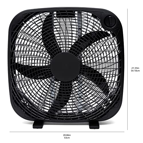 image for Amazon Basics 3 Speed Box Fan, Indoor Electric Fan for Home Cooling, 5