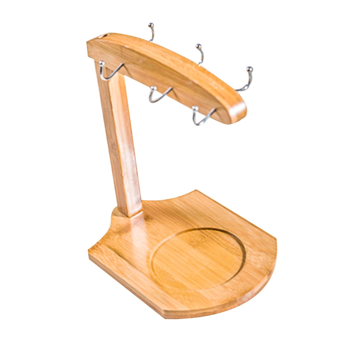 Cabilock Elegant Natural Bamboo Cup Holder Wall Mounted Cup Stand Mug Storage Rack