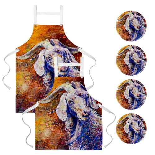 Tablier de cuisine anti-taches lot de 2 avec broches pour pâtisserie et bistrot