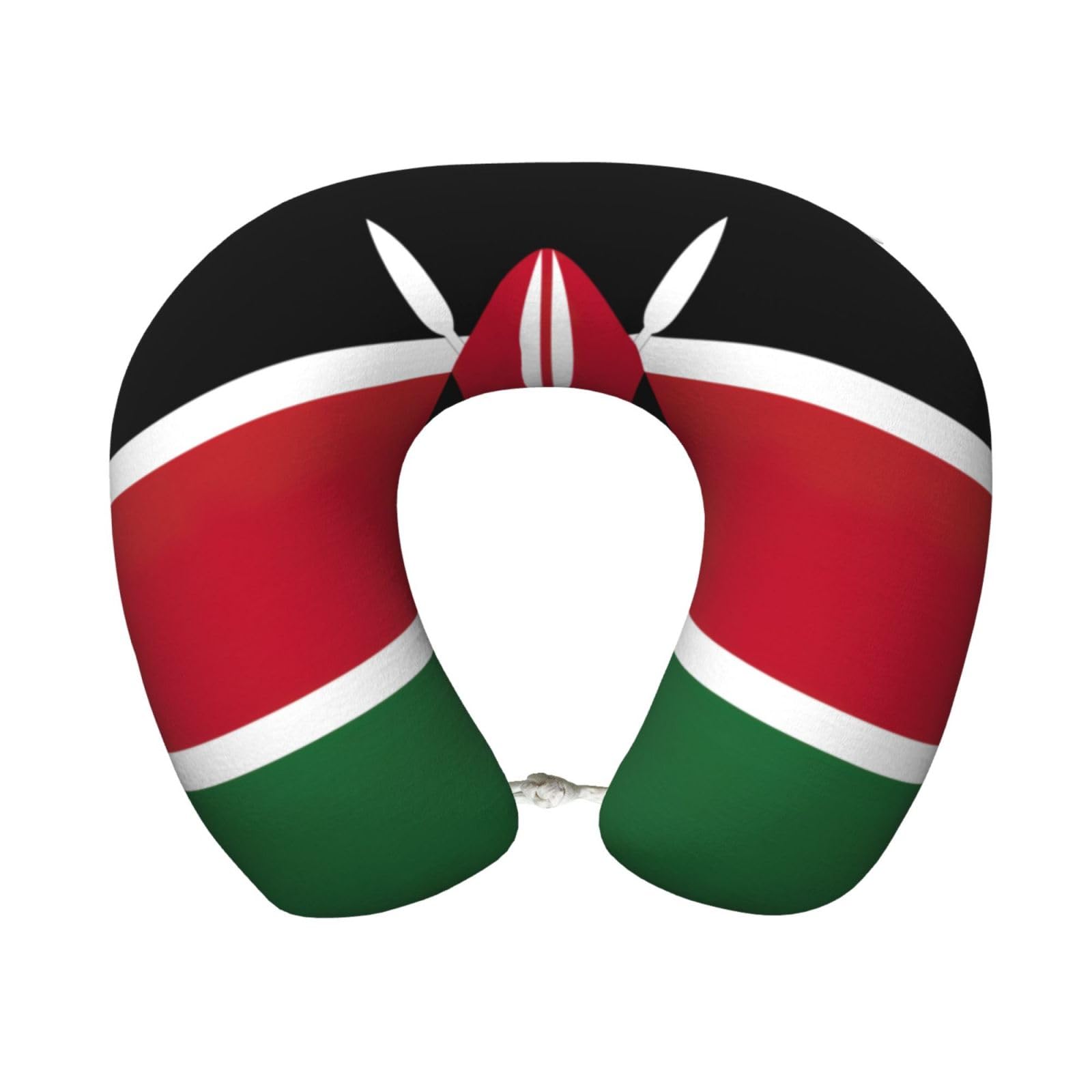 peiyeety Flag of Kenya Print Custom U-Shaped Pillow,Memory Foam Cervical Neck Travel Pillow,for Home,Camping,Travelling
