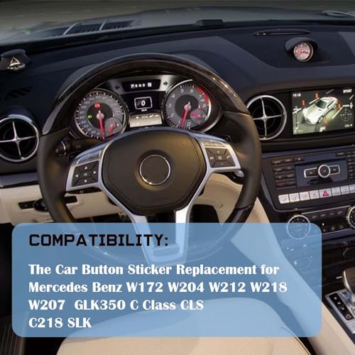 Image of Dash Button Repair Kit Fit for Mercedes Benz C Class CLS C218 SLK GLK350 W172 W204 W212 W218 W207 Steering Wheel AC Window Radio Number Door & Air Conditioner Repair Sticker Kit