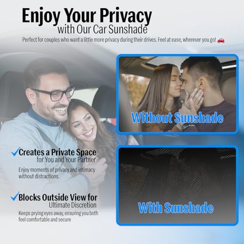 Image of Autofact Magnetic Car Sunshades Compatible with MG Astor (Set of 4) - Easy Installation, UV Protection, Keeps Car Cool (Front 2 Half-Cut for Side Mirror Visibility, Rear 2 with Zippers)