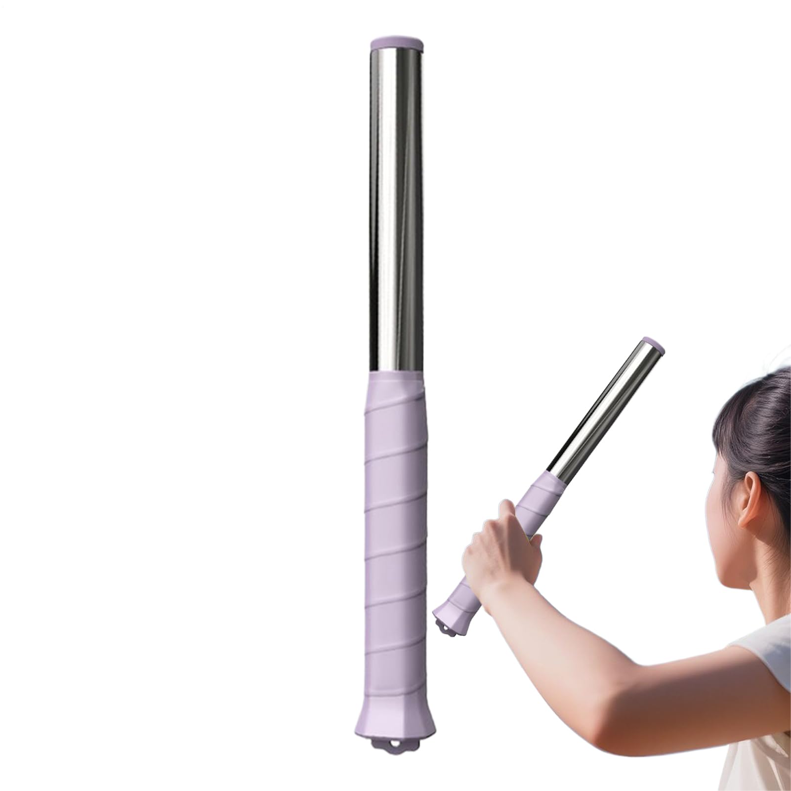 objbhuely Badminton Swing Rod,Stainless Steel Comfortable Grip Aid Tool - Practice Badminton Swing Trainer | for Advanced Players Adults Professionals Enthusiasts Beginners
