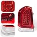 Huray Full LED Tail Light Fit for Chrysler 300/300C 2015-2023 Sedan 4Dr, LH Taillight OE Style Tail lamp Rear Brake Lamp Replacement for CH2800213 Driver Side (Left Chrome Bezel)
