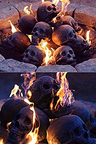 Regal Flame Human Skull Ceramic Wood Large Gas Fireplace Logs Logs For All Types Of Gas Inserts, Ventless & Vent Free, Propane, Gel, Ethanol, Electric, Or Outdoor Fireplaces & Fire Pits - White #TOP6