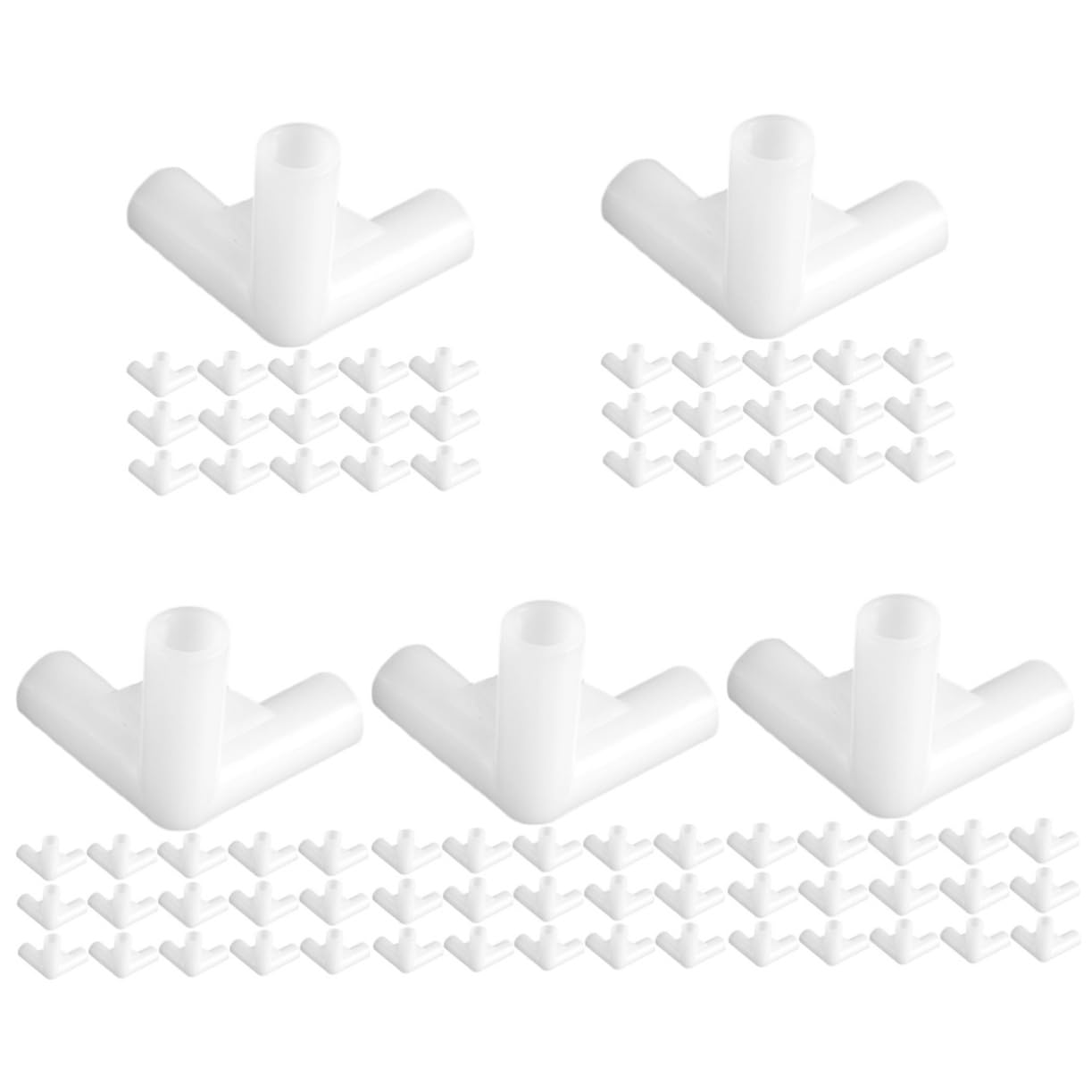 INOOMP 60 Pièces Accessoires pour Tente extérieure tentes Garnitures de Poteau de Tente pièces de Tente à baldaquin Pipeline belvédère Articulation du coude canopée Composant PP
