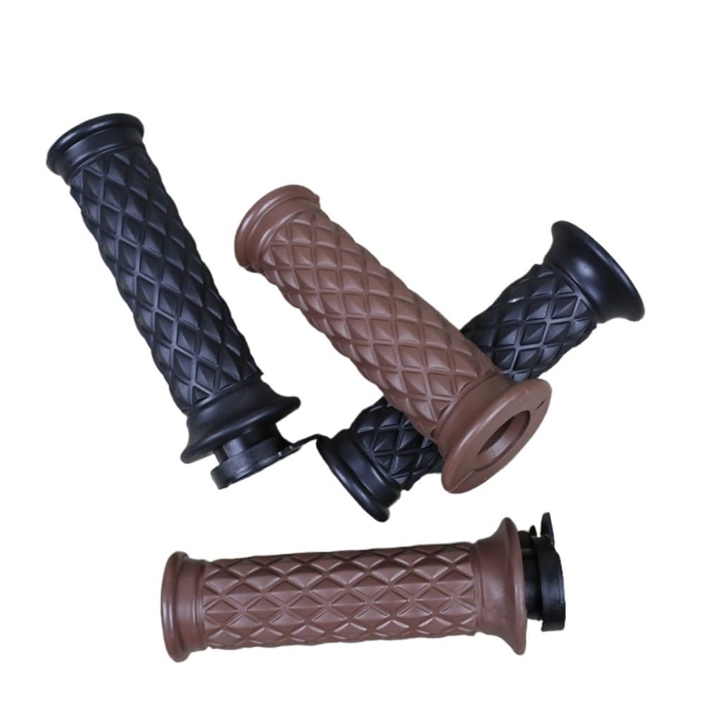 1 Paar 7/8 '' 22 MM Vintage Motorradgriffe Cafe Racer Grid Braun Schwarz Griffe Für Lenker Gummimaterial MotorradGriffe
