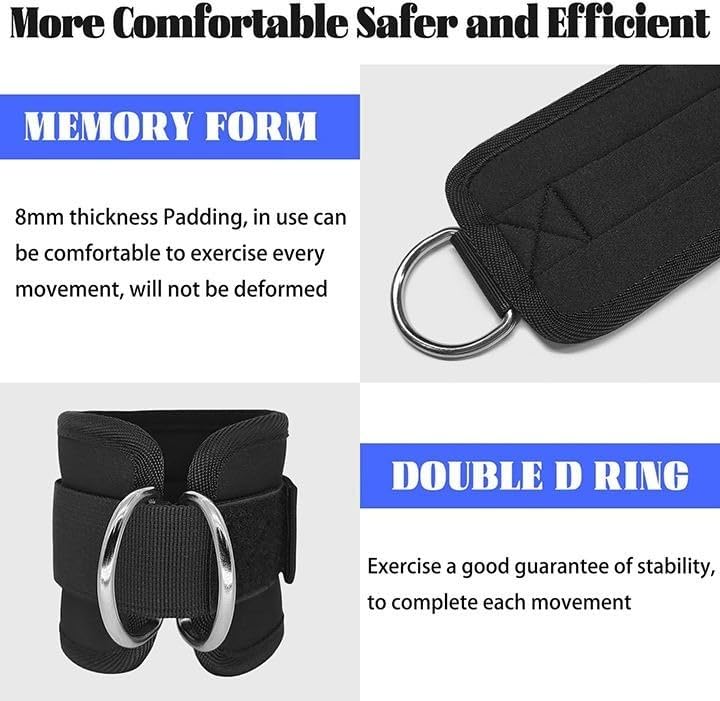 Xyno Ankle Resistance Bands with Adjustable Cuffs – Glute, Leg & Hip Workout Bands for Kickbacks & Butt Exercises – Home & Gym Fitness Equipment for Women & Men – Portable Strength Training Bands 2
