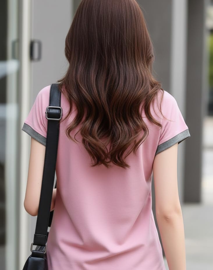 Image of GLASGO Pure Cotton Regular Fit Plain Solid Classic Polo Collar Half Sleeve T-Shirt for Women (Colors: Beige, Mustard, Gray, Pink)