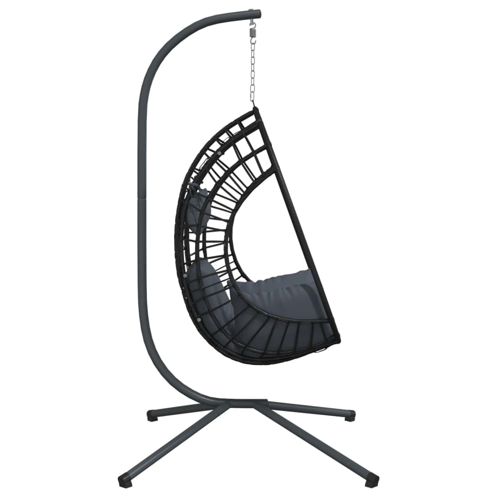 Sedia Uovo Sospesa Girevole Rattan Acciaio