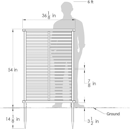 Miniatura 4 de Enclo Privacy Screens EC18013 - Kit de valla alpina de color carbón sin excavación de 4.5 pies de alto x 3 pies de ancho, pantalla de privacidad de