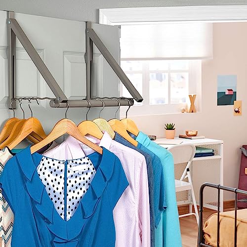 HOLDN’ STORAGE Over the Door Drying Rack Foldable, Over the Door Rack for Hanging Towels Coats & Clothes - Image 2
