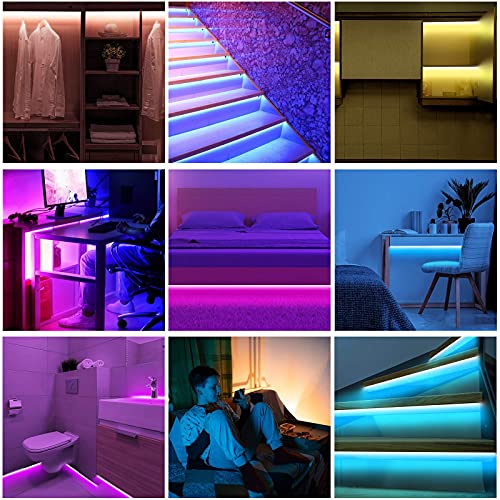Auplf Motion Activated Under Bed Lights, 9.84Ft 5050 Rgb Color Changing Led Strip Lights With Sensor, App Control And Music Sync, Dimmable Night Light With Automatic Shut Off Timer For Bedroom #TOP5