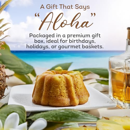 TORTUGA Hawaiian Pineapple Rum Cake - 4 oz Pineapple Rum Cakes - The Perfect Premium Gourmet Gift for Stocking Stuffers, Gift Baskets, and Christmas Gifts - Great Snack Cakes for Delivery — view 4