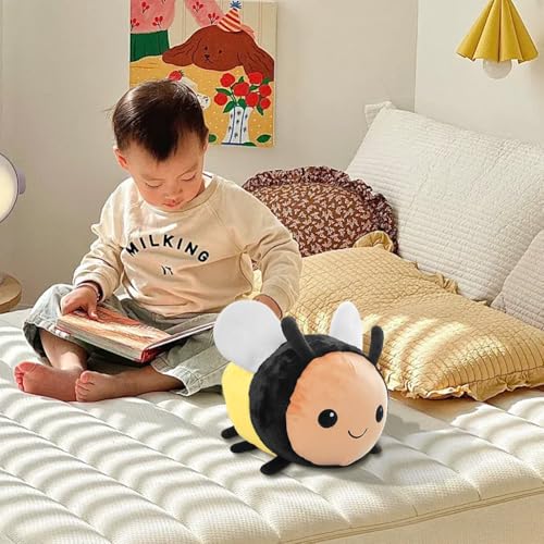 Qxwuyazbryl Biene Kuscheltier 20 cm, Biene Plüschkissen, Weiches Hummel Plüschtier, Niedliche Bienes Plüschtier, Stofftier Kinder Plushie, Süßes Geschenk für Kinder, Mädchen & Jungen