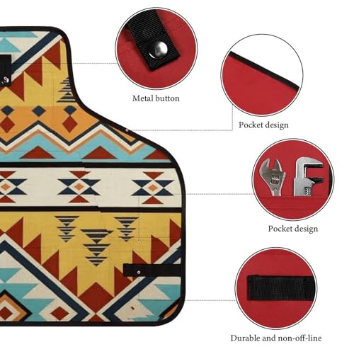 Delantal Vintage Western Aztec Navajo para trabajo miniatura 3
