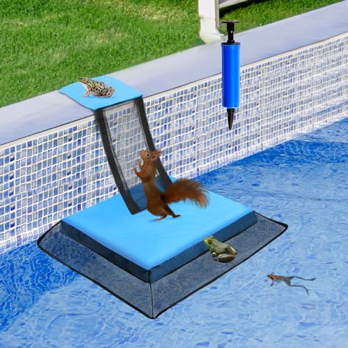 PEEH Pool Animal Saving Escape Ramp, Frog Saver for Swimming Pool Critter, Rescue for Frog, Toads, Lizards, Ducks, Snakes, Squirrel, Chipmunk, Mice, Reduces Pool Maintenance Accessories, Blue