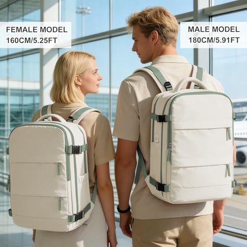 Image of coowoz Vacuum Backpack Travel with Pump,Travel Backpack with Vacuum System For Women Men,Carry On Backpack,Hiking Backpack Waterproof Outdoor Sports Rucksack Casual Daypack,30L(Vacuum pump)White Green