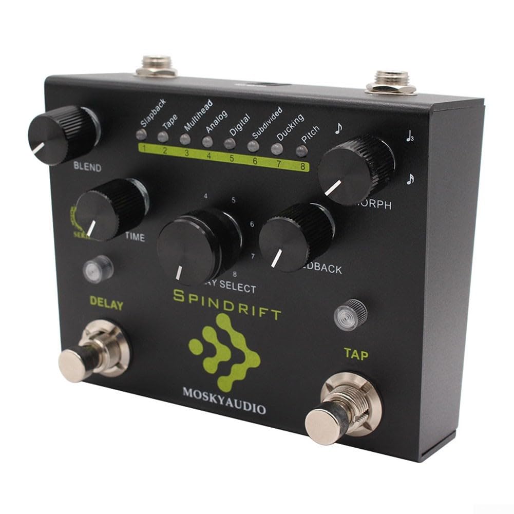 Pedale effetto chitarra Digital Delay con 8 modalità | 8 modalità di delay, funzione tap, riproduzione del suono chiara, facile da usare, per chitarra elettrica