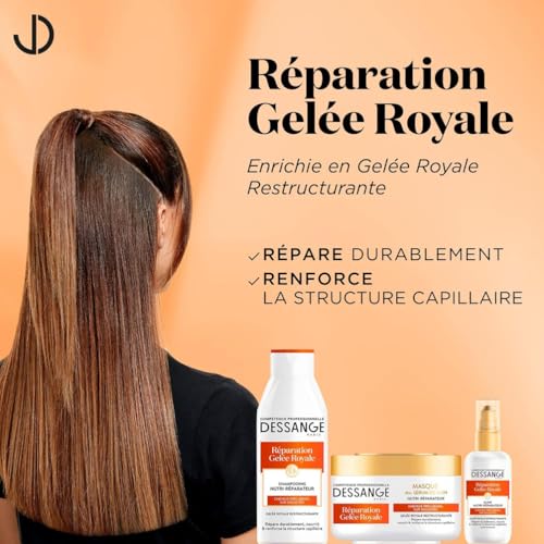 DESSANGE - Shampoing Nutri-Réparateur Réparation Gelée Royale - Formule Enrichie En Gelée Royale Restructurante - Nourrit & Renforce La Fibre - Pour Cheveux Très Abîmés, Sur-Sollicités - 250 ml – Image 4
