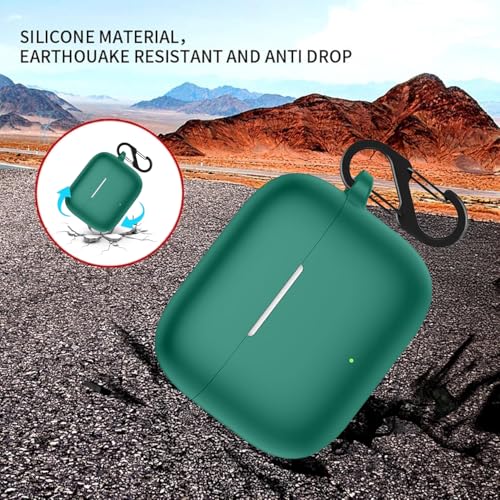 Image of Anvique Silicone Protective Case Cover for Oppo Enco Buds 3 Pro, Earbuds Accessories (Green S)