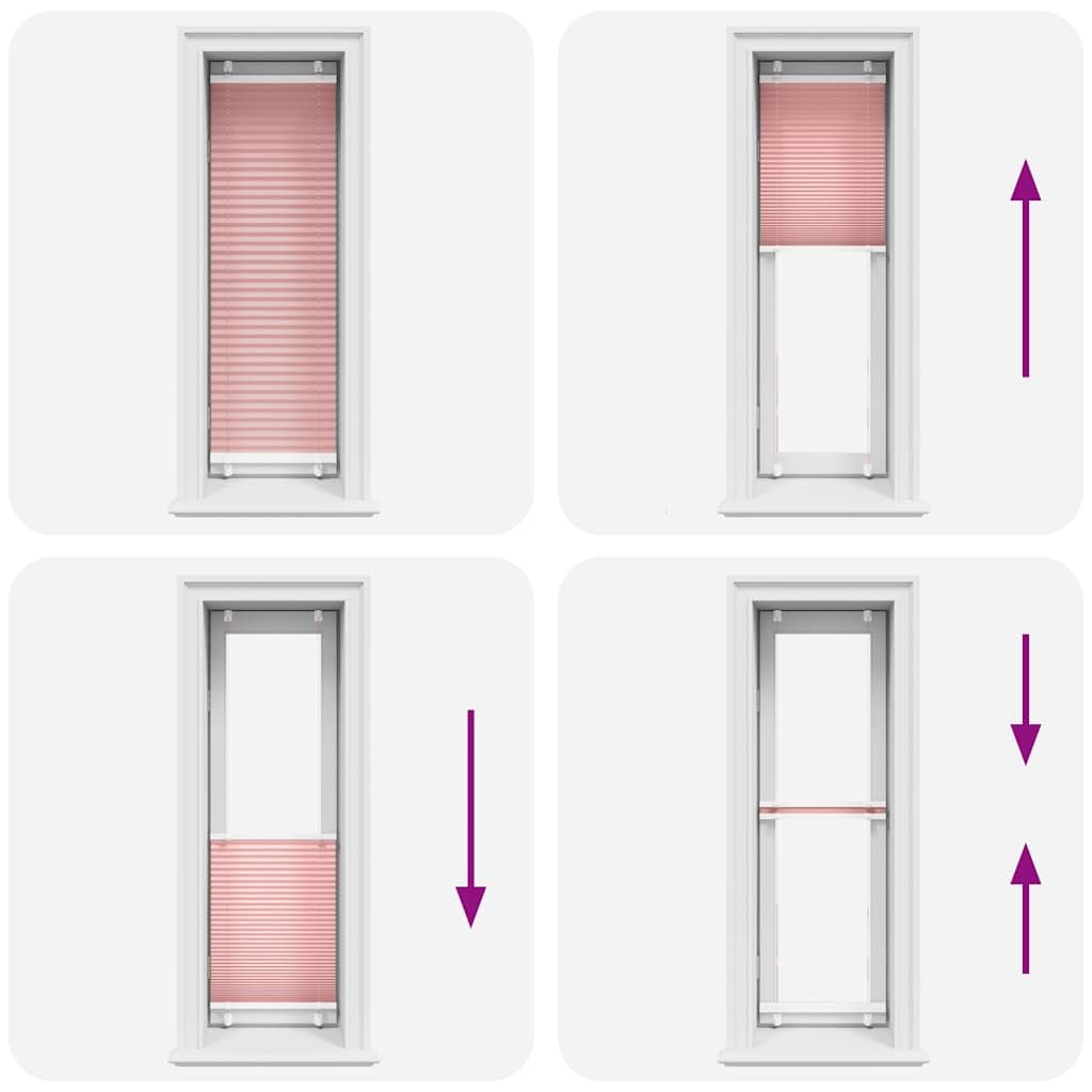 Plissee Rosa 50x150 cm, Polyester Blickdicht Sichtschutz Sonnenschutz, Jalousie Rollo Raffrollo Klemmfix oder Bohren, für Schlafzimmer Wohnzimmer Büro Fenster