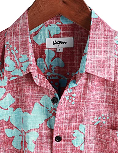 VATPAVE Mens Front Pocket Hawaiian Shirts Casual Floral Shirts Short Sleeve Button Down Beach Tropical Shirts3