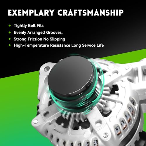 Image of 170Amp Alternator 3.6L Compatible with 2009-2017 Chevrolet Traverse, 2007-2016 GMC Acadia, 2007-2010 Saturn Outlook, 2008-2017 Buick Enclave, 1042106310 23105717 AND0481 400-52153