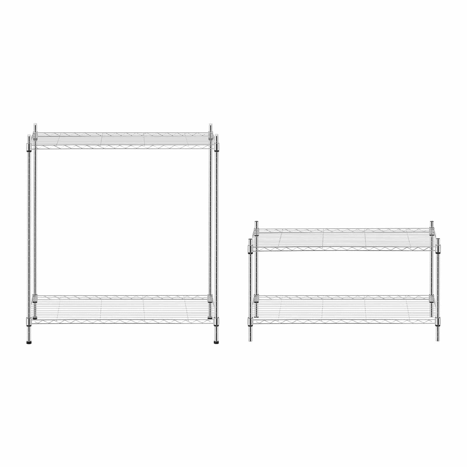 Royal Catering Scaffale Metallico Componibile Scaffalatura in Metallo RCMR-1370P19 (4 Ripiani, 120 kg, Metallo Cromato, Plastica)