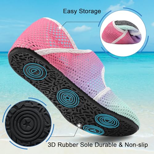 Image of Water Shoes for Women Men Barefoot Beach Swim Aqua Socks Summer Wide Slides Sandals Quick Dry Pool River Sea Sock Shoes