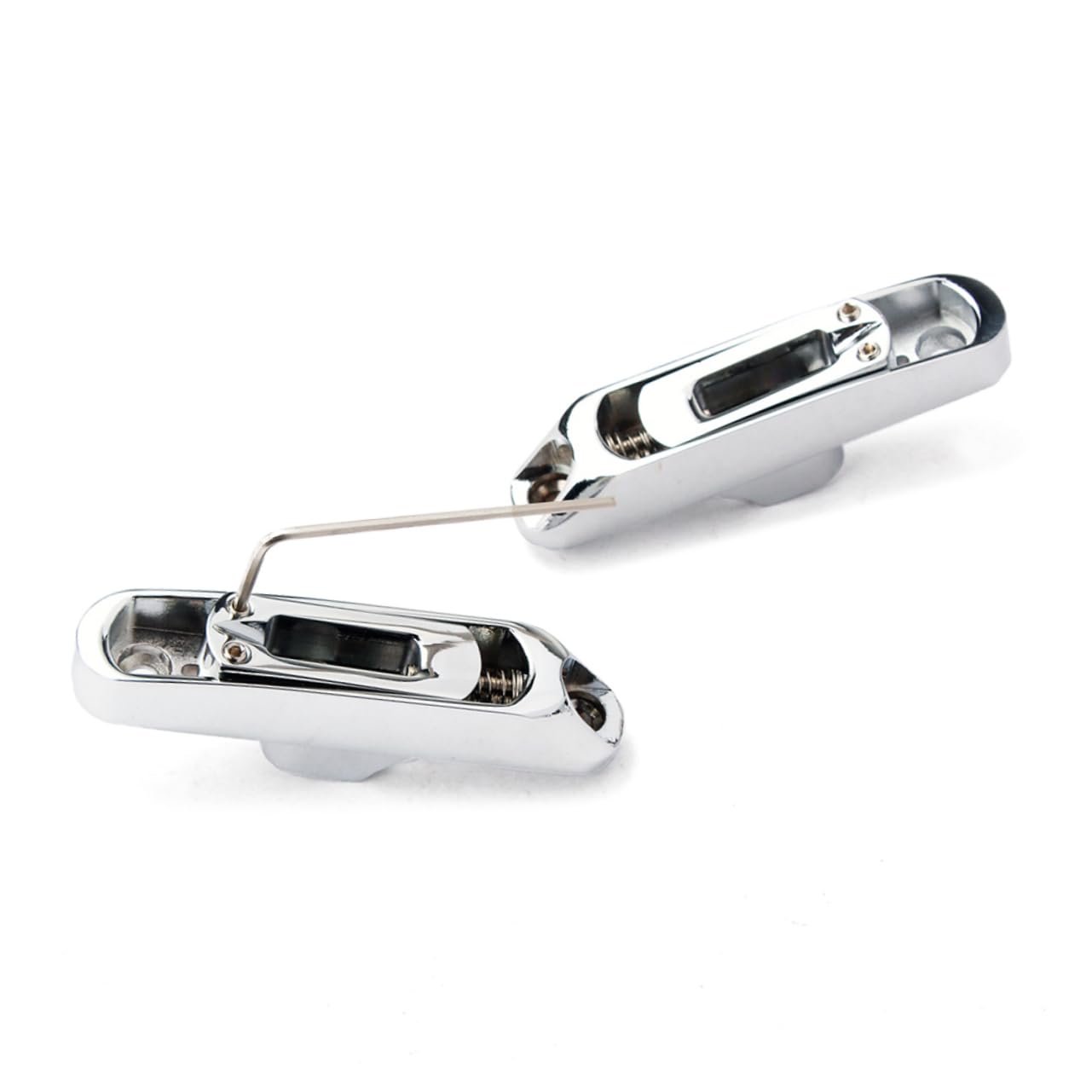 Abaodam Bass Guitar Bridge Nut Set Chrome Guitar Bridge Parts Smooth Finish and Zinc Alloy Construction