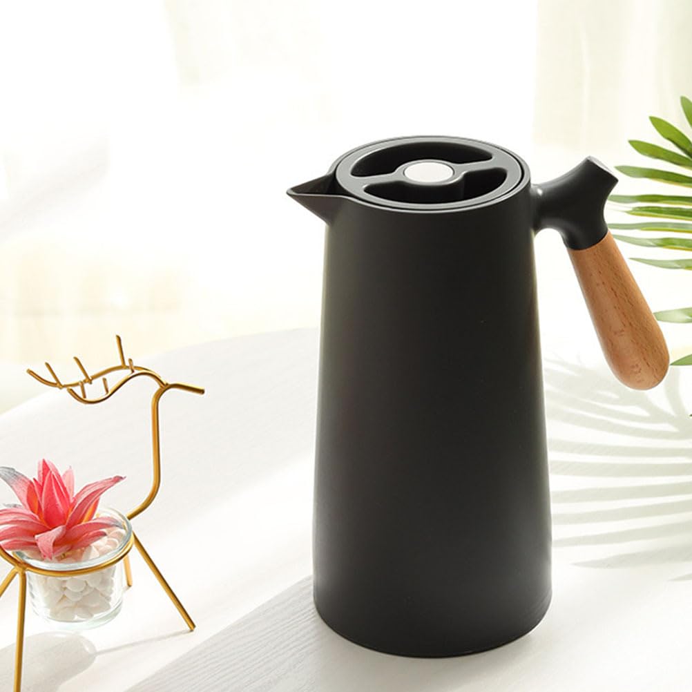 Tomaibaby Jarra térmica de café con tapa y madera de estilo nórdico dispensador de bebidas de estilo nórdico térmico Hervidor de agua caliente Botella de agua caliente Botella de mantenimiento