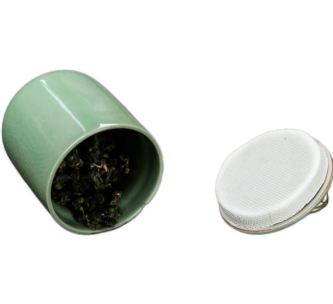 Juego de té Chino Kongfu portátil Verde, de cerámica, de Porcelana, para Viaje, Tetera, Tazas de té, Pinza para el té y Toalla (D)
