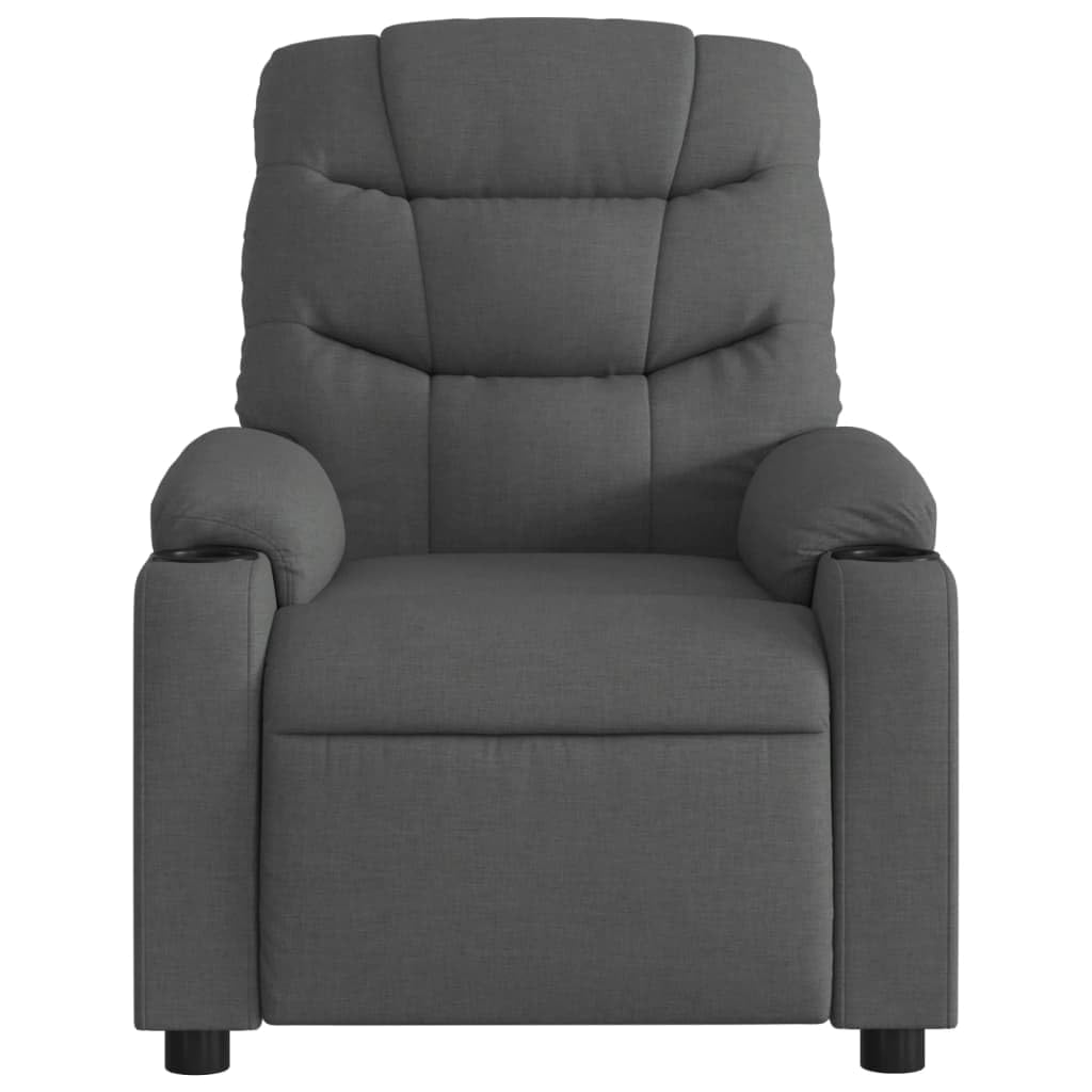 Sillón Reclinable de Masaje Eléctrico, Sillón Orejero Ajustable, Asiento para Personas Mayores, Tela Color Gris Oscuro