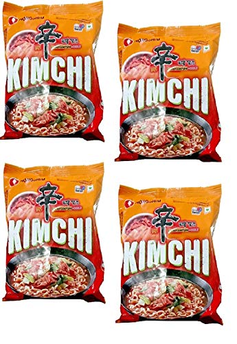 Nongshim Shin Ramyun Kimchi Instant Noodles 120Gm*4Pack (Imported) - Vegetarian