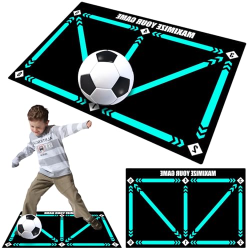 Axinyijia 90x60 CM alfombra futbol entrenamiento, Control de Pelota en Tapete de Entrenamiento de Fútbol, Alfombra de Fútbol Antideslizante para Niños y Adultos