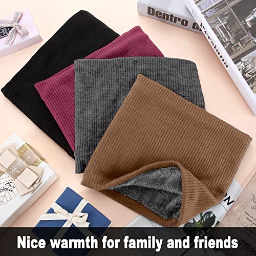 Syhood 4 Pieces Winter Neck Warmer Fleece Tube Scarf Thicken Knitted Windproof Bandana for Men and Women3