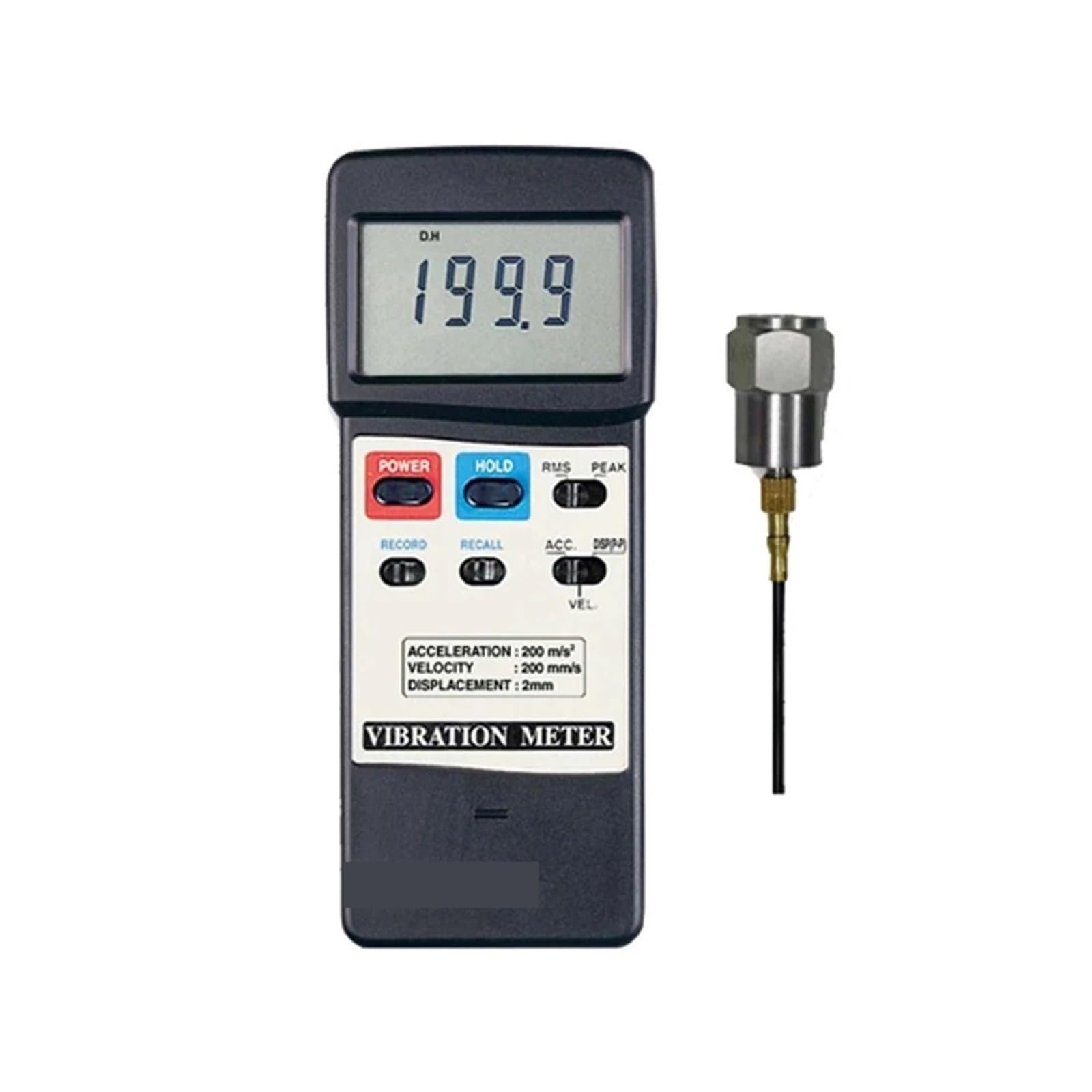 Schwingungsmessgerät, VB-8220 Beschleunigung: 200 m/s^2, Geschwindigkeit: 200 mm/s, 2 mm (pp) Verschiebung, Vibrationsmesser für HLK, Motoren