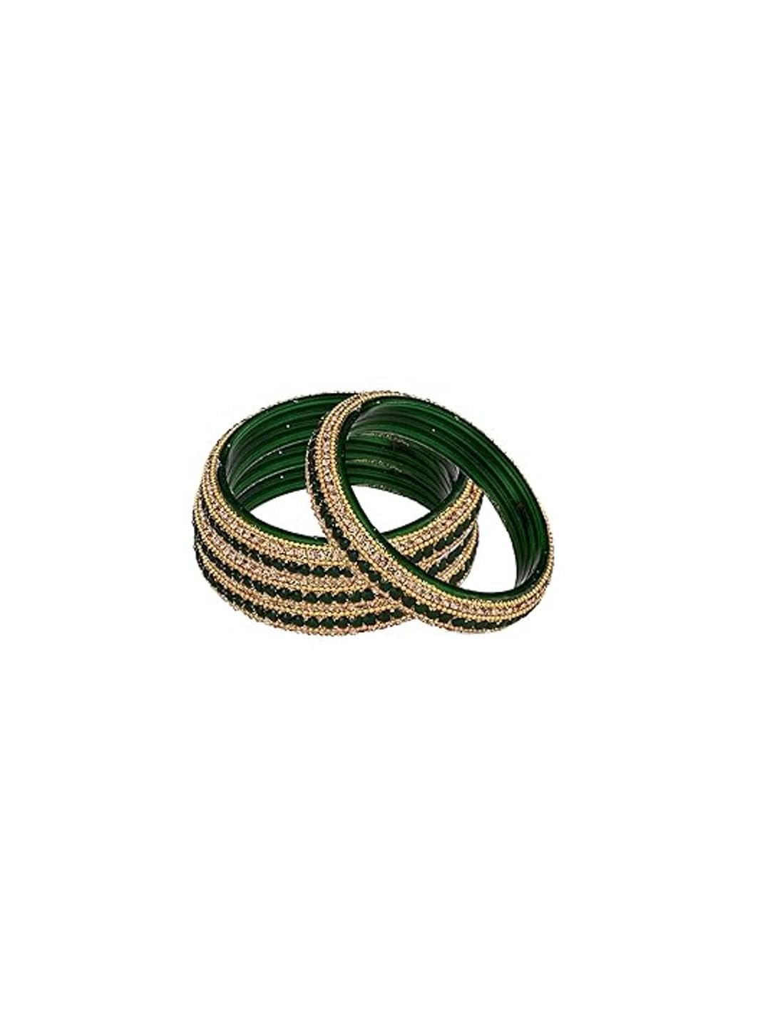 Somil Fashionable Glass Bangles/Kada Set- Perfect For Wedding, Party, Celebrations & Functions, Pack of 4, Green (B097K79BB4) Amazon Price History, Amazon Price Tracker