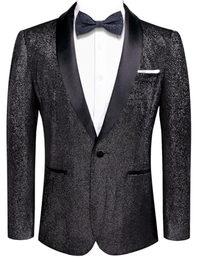 Hi-Tie Mens Suit Blazer Slim Fit Tuxedo Suits Jacket Shawl Lapel Collar Solid One Button Wedding Dinner Prom Blazer Jackets - Main Image