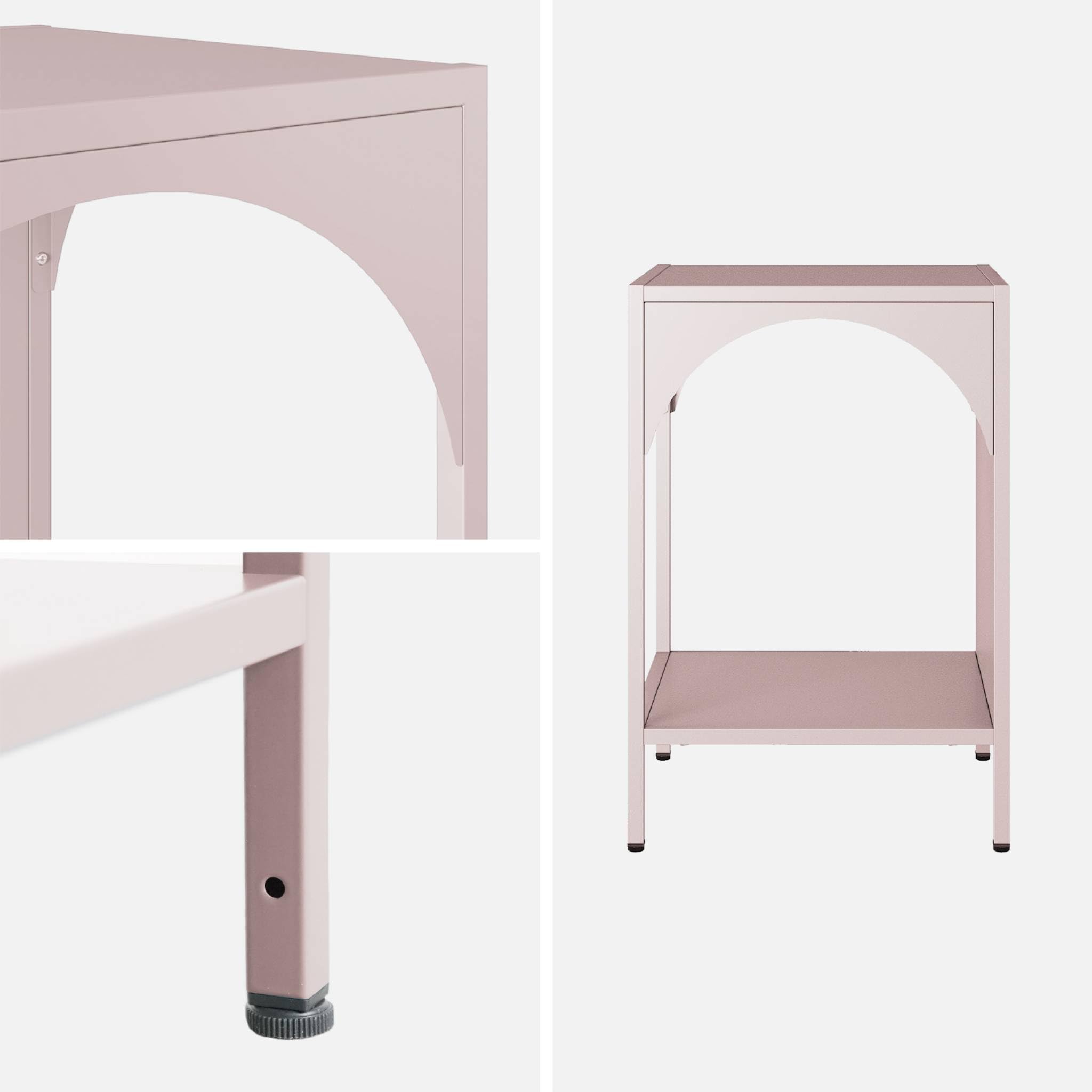 sweeek - Lot de 2 Tables de Chevet. Tables d'appoint en Acier Style Industriel. Rose. L 35 x l 35 x H 52cm
