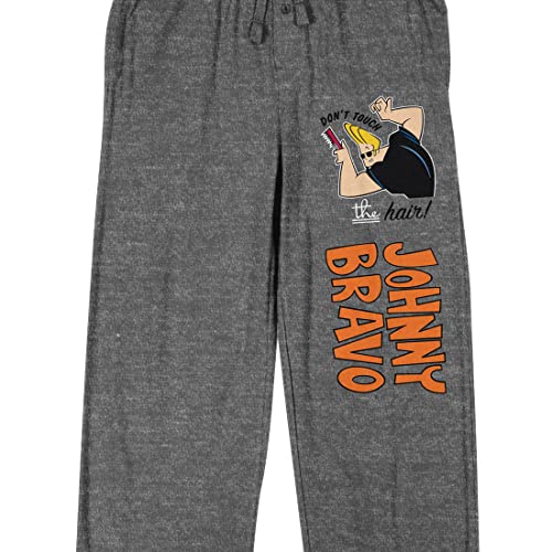 Johnny Bravo Don't Touch The Hair Men's Graphite Heather Sleep Pajama Pants2