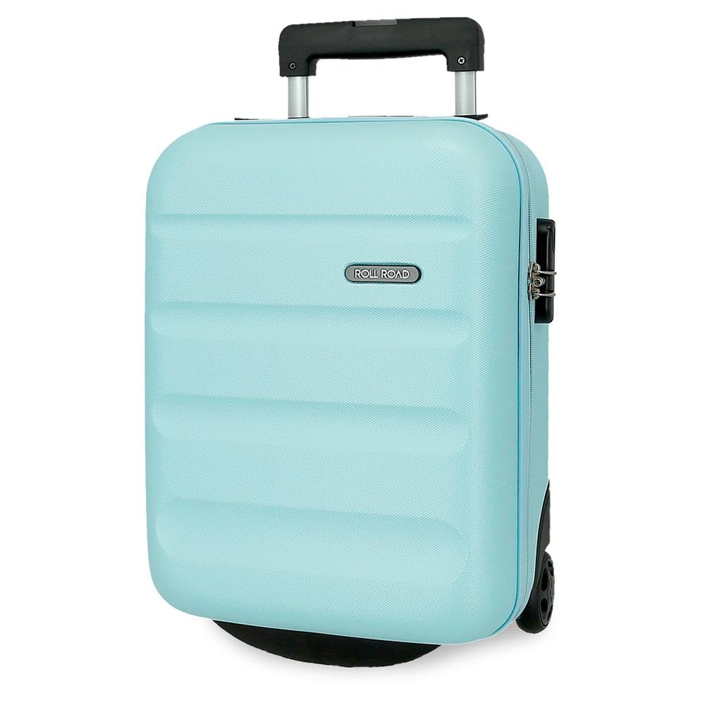 ROLL ROAD Flex Rigid Suitcase Made of ABS, a Material, Combination Closure Side 4 Double Wheels Luggage Hand, Practical Interior with One Compartment, Bluish, 31 cm x 40 cm x 20 cm, Carry-on Suitcase
