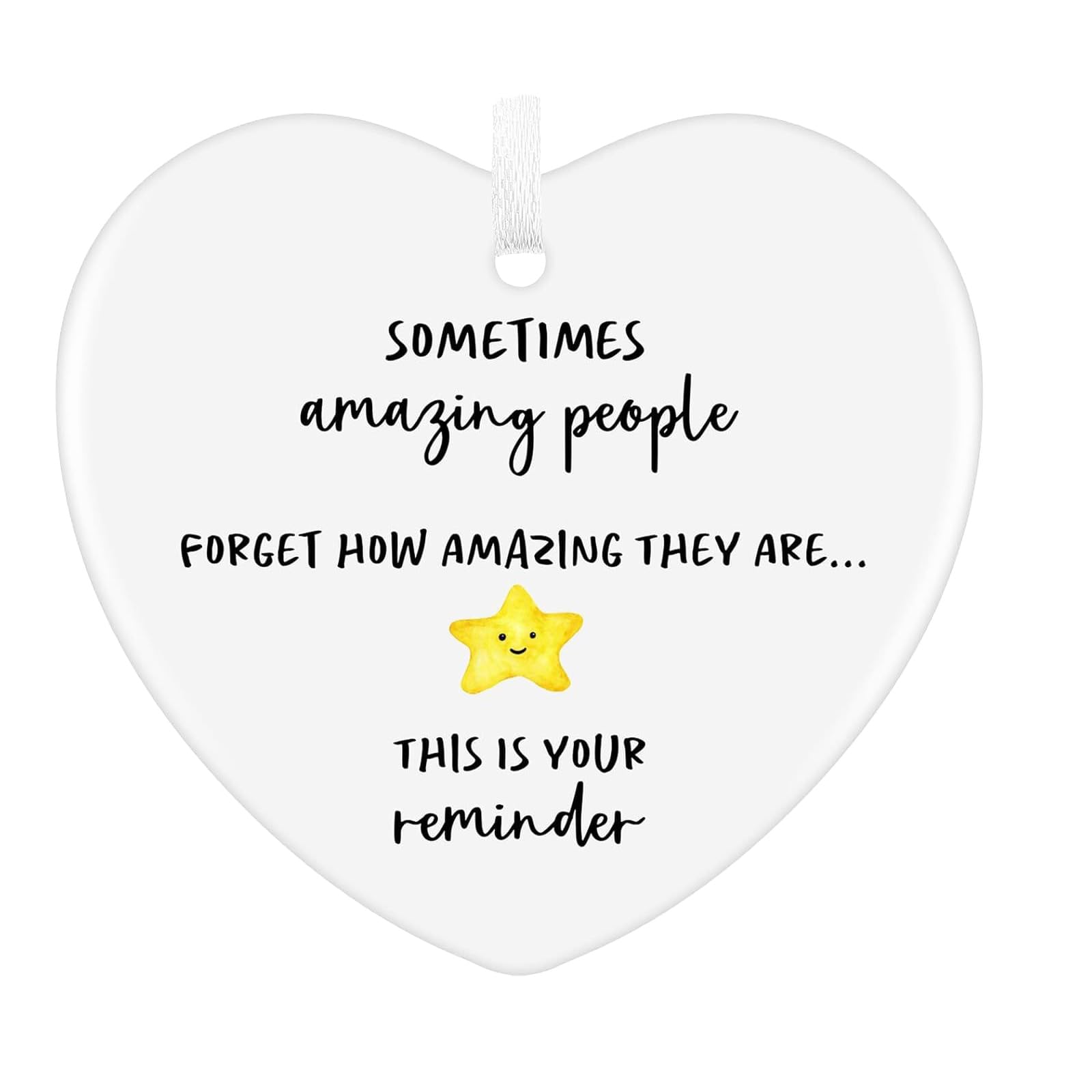 Hedayu Women's White Thank You Gift For You Are Amazing Gifts, Ceramic Heart Plaque Ornament, Inspirational Thank You Gift For Friendship, Memorial, Retirement Family Mentor Friend Colleague
